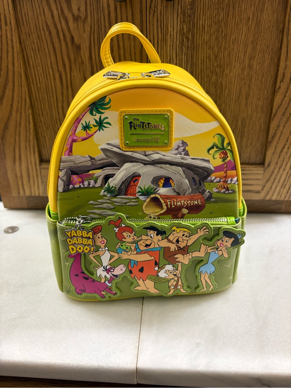 Loungefly Yellow & Green The Flintstones Kids Mini Backpack